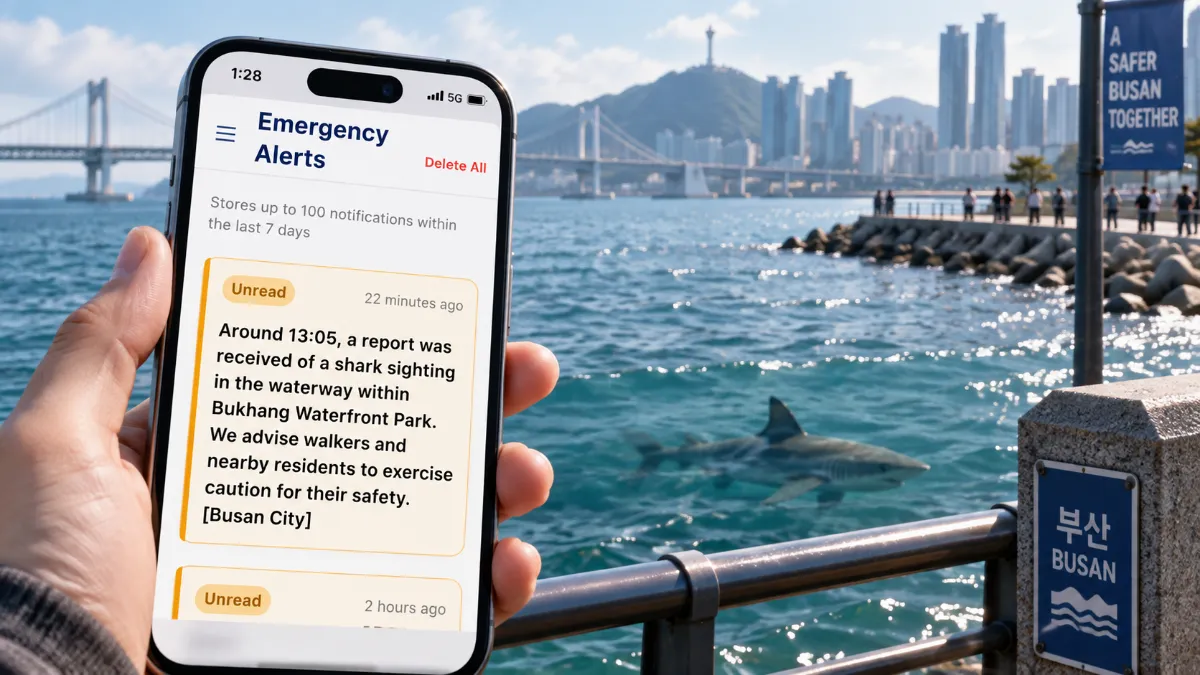 A Shark Alert in Busan.