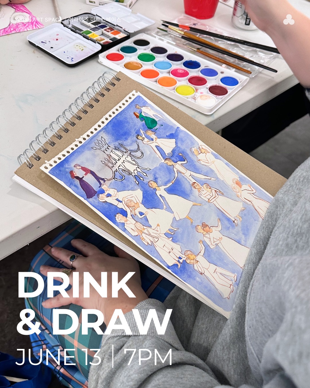 Drink & Draw: June, full event poster