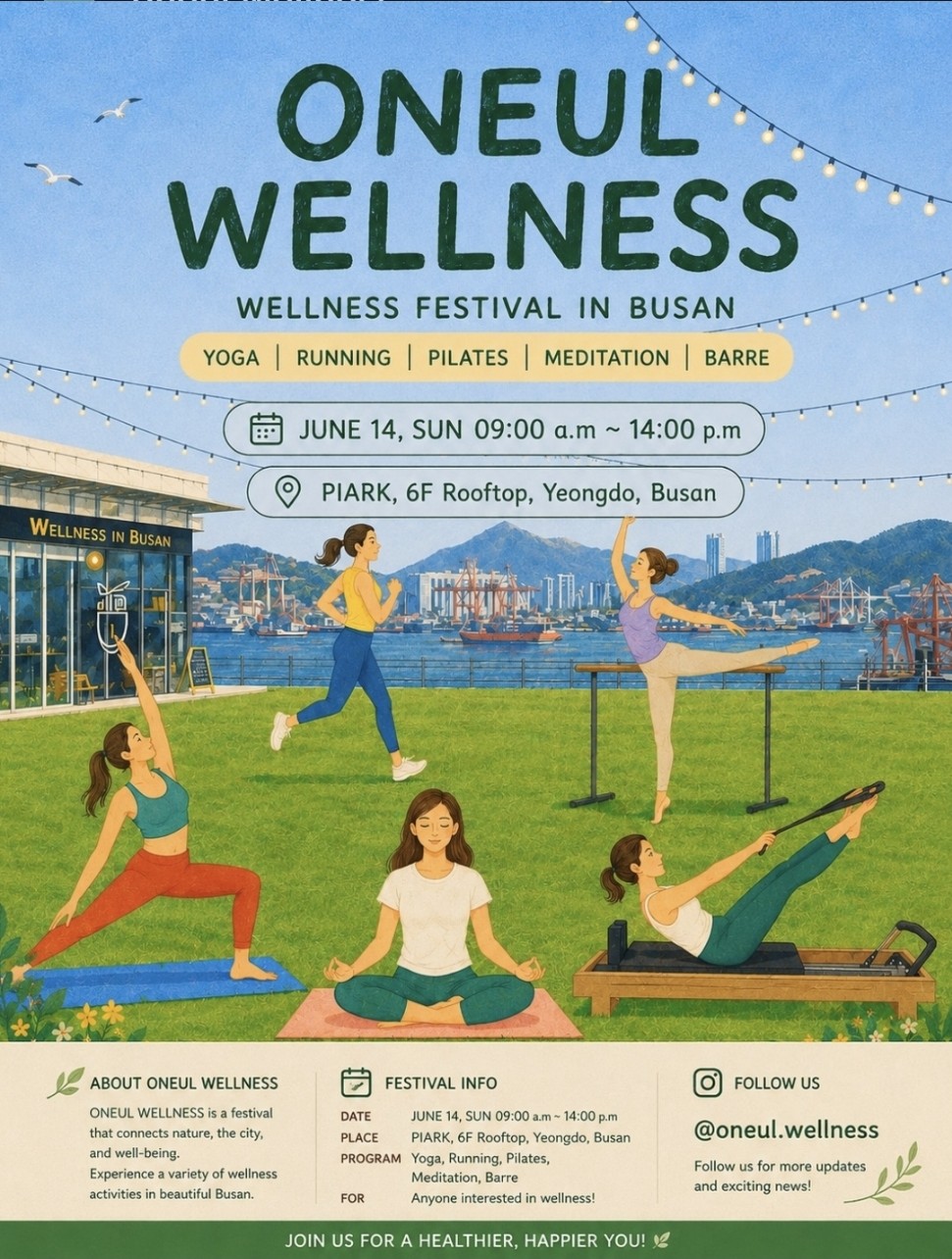 Oneul Wellness: Wellness Festival in Busan, full event poster