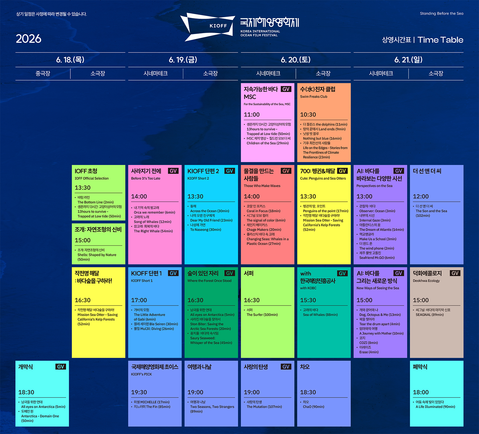 Korea International Ocean Film Festival, full event poster