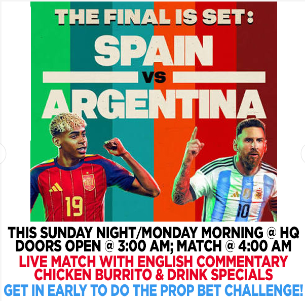 The Final is Set: Spain vs Argentina — full event poster