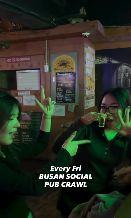 Busan Social Pub Crawl — full event poster