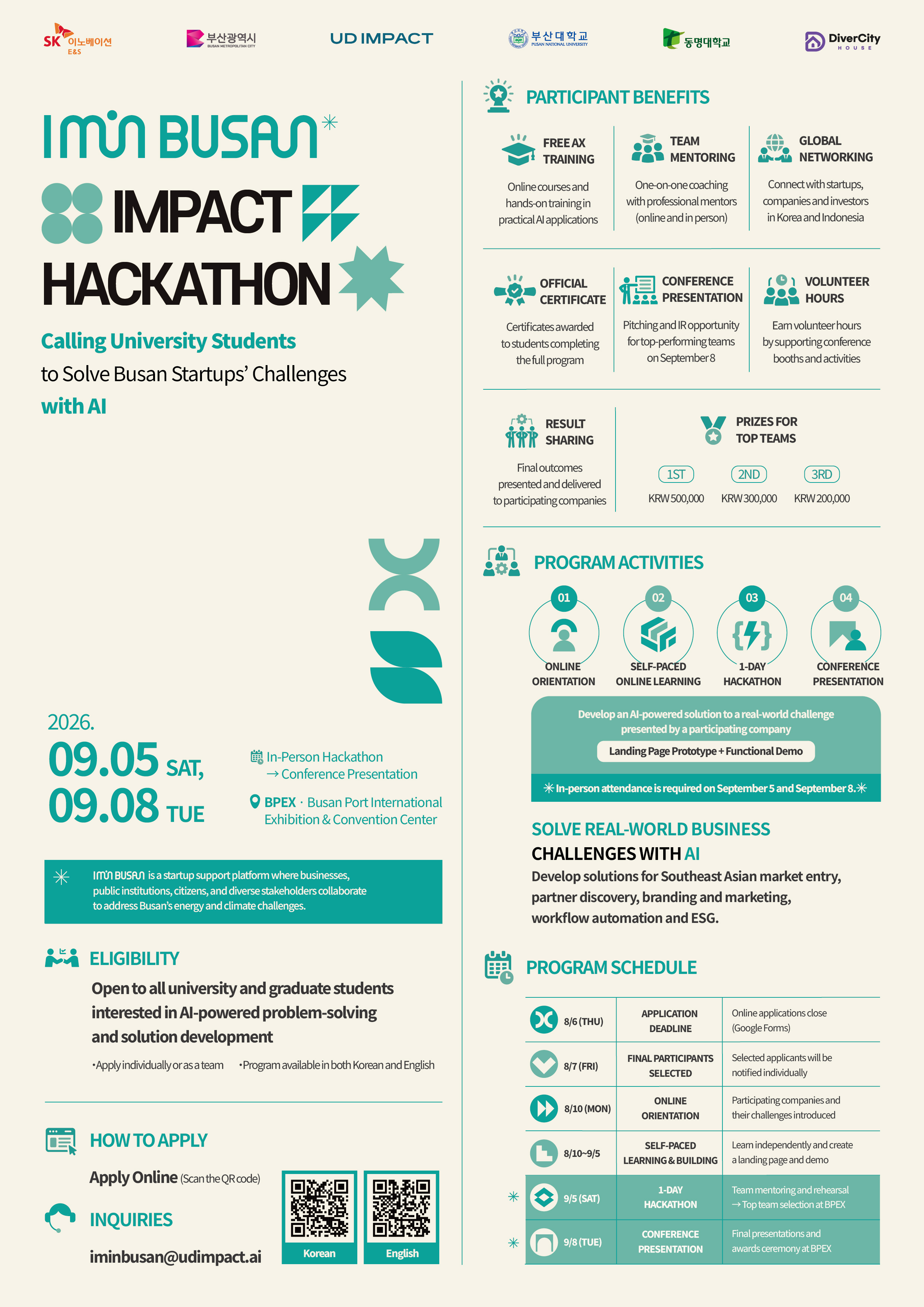 I'm in Busan Impact Hackathon 2026, full event poster