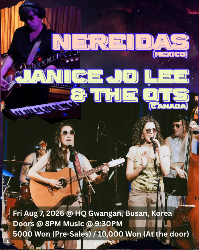 Nereidas (Mexico) & Janice Jo Lee & The QTs (Canada) Live at HQ Gwangan, full event poster