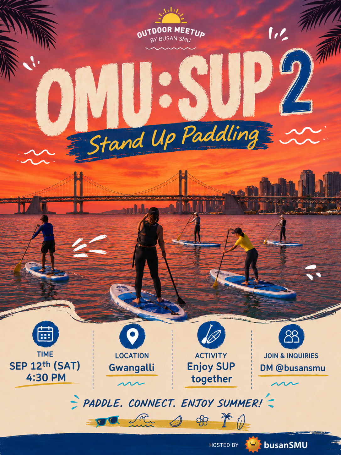 OMU: SUP 2 - Stand Up Paddling Meetup, full event poster