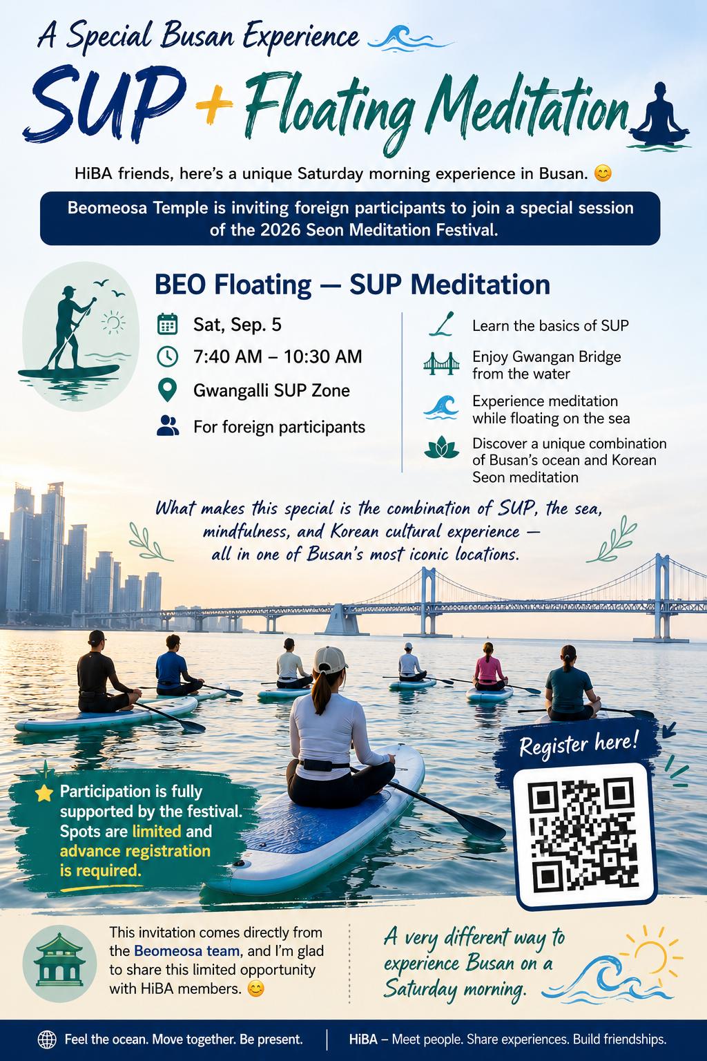 BEO Floating: SUP Meditation, full event poster