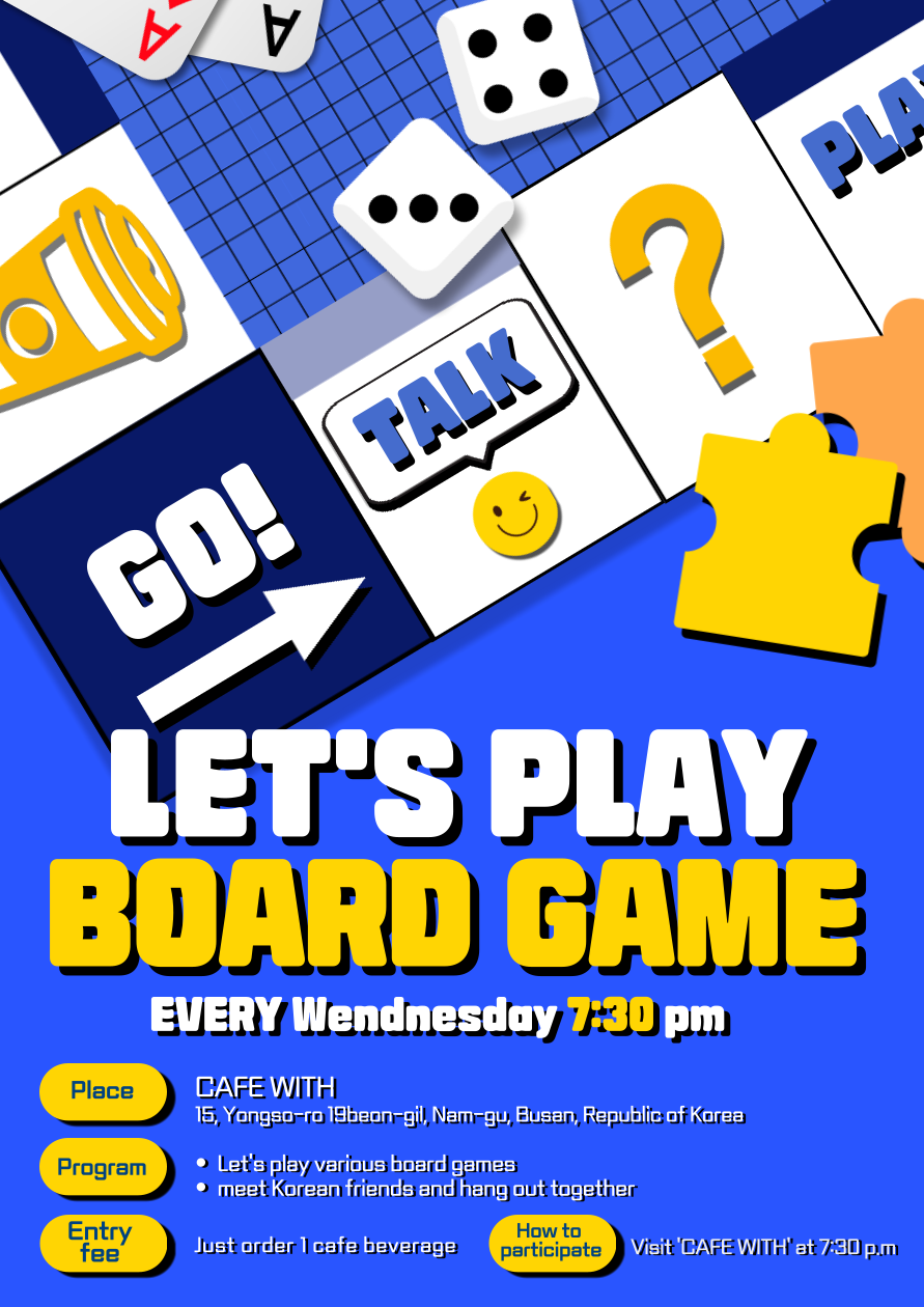 BUSAN Board game party!, full event poster