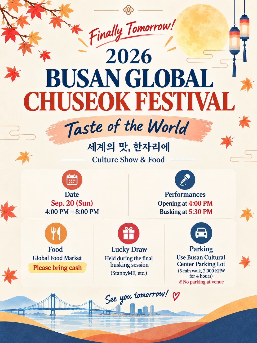 2026 Busan Global Chuseok Festival: Taste of the World, full event poster