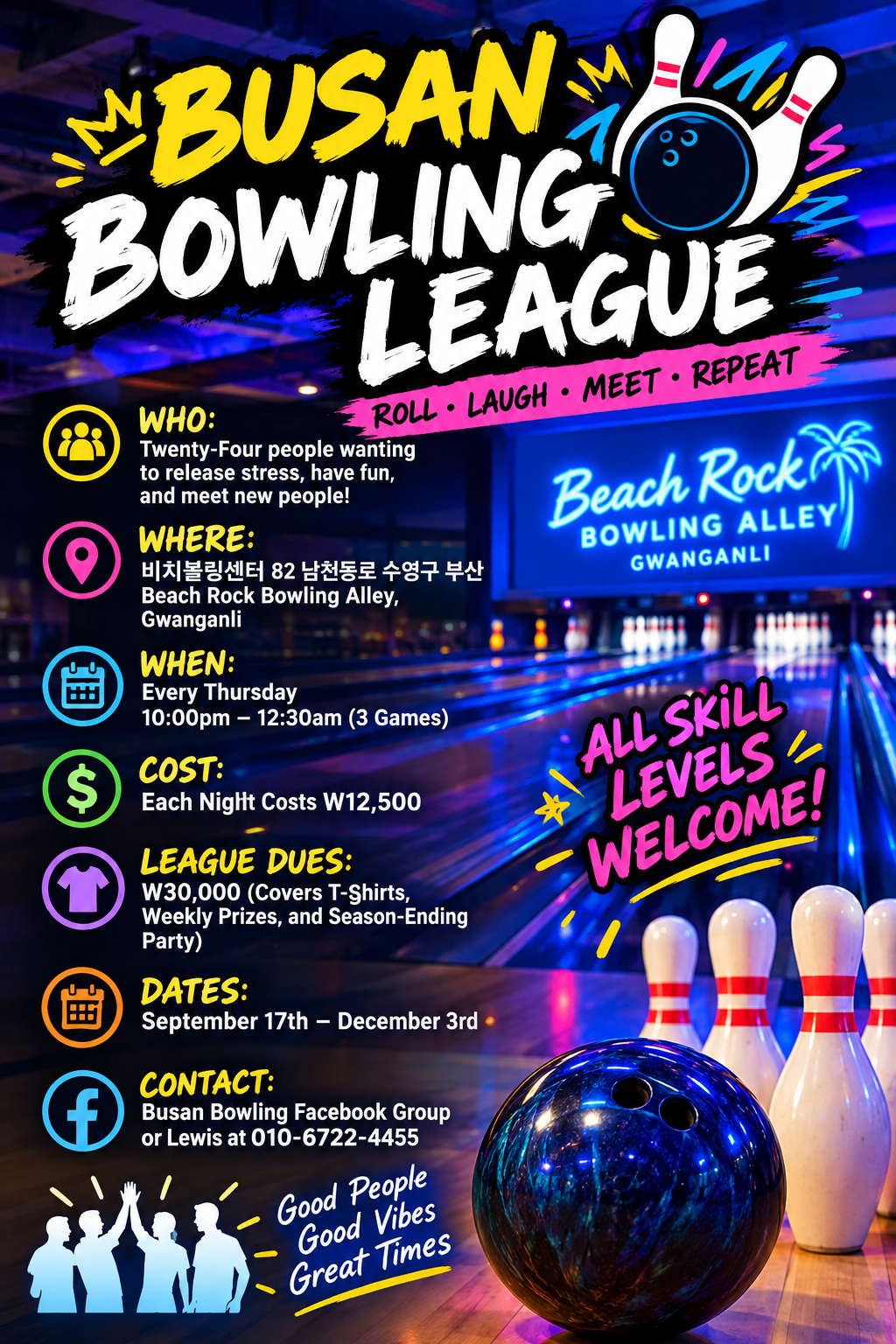 Busan Bowling League, full event poster