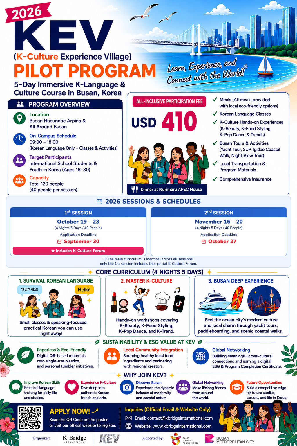 Korean Culture Experience Village - KEV, full event poster