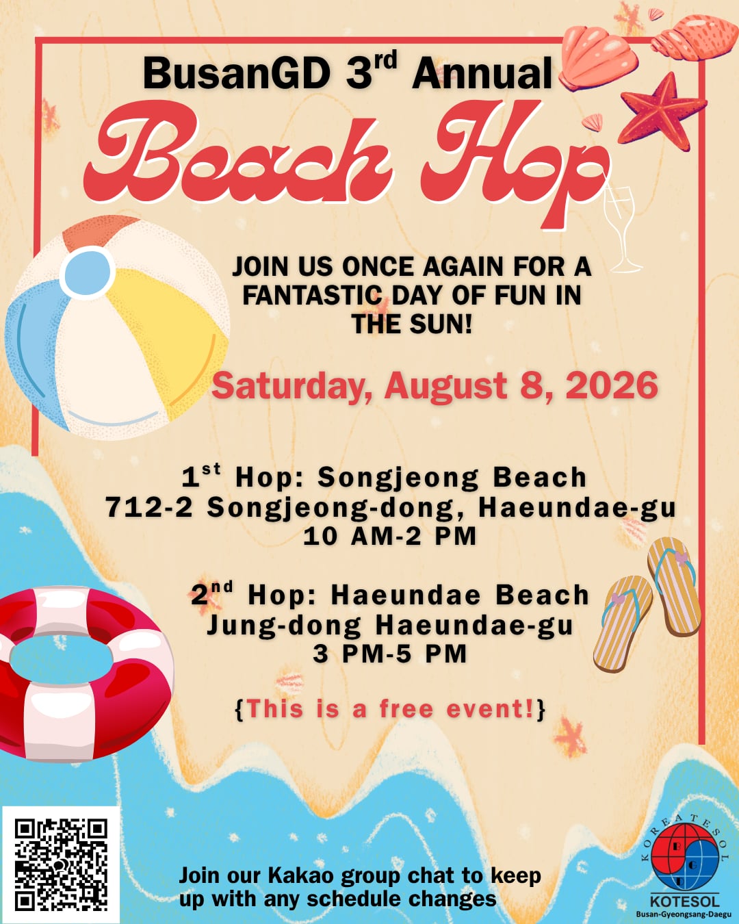 3rd Annual Beach Hop, full event poster