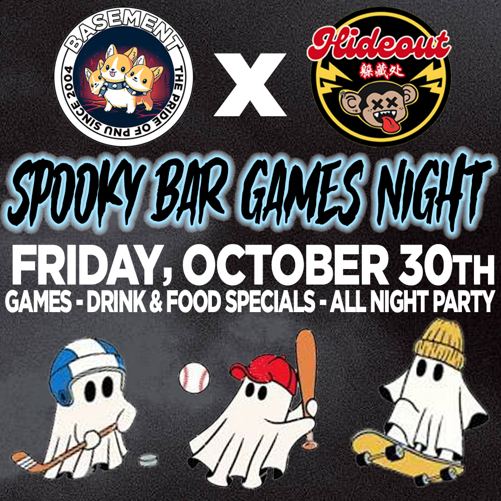 Spooky Bar Games Night PNU, full event poster