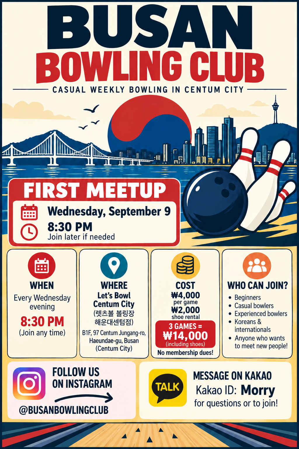 Busan Bowling Club, full event poster